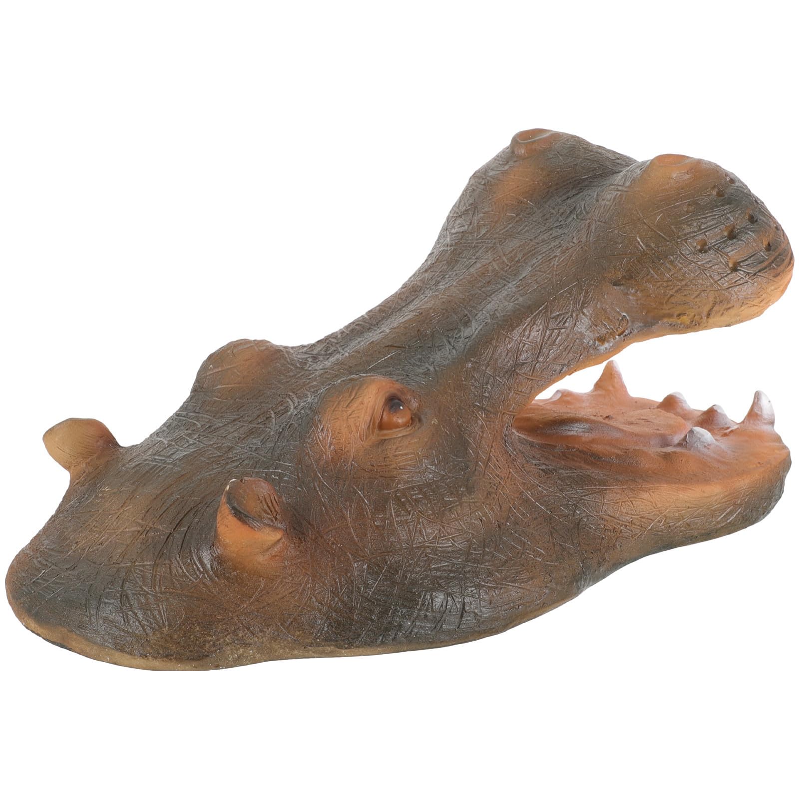 Ornement animalier extérieur original tête hippopotame flottante de bassin