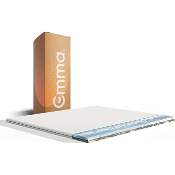 Emma Premium Mattress Topper 6 cm Thick Reversible HRX Foam for Adjustable Comfort Breathable and Washable with UltraDry Cover 140 x 200 cm Made for Spring Beds and Sofa Beds
