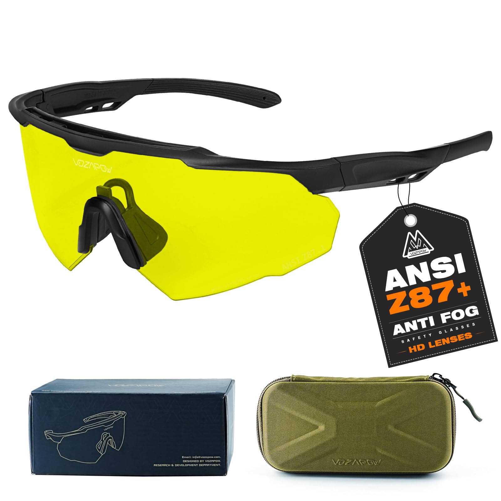 Range Tactical Shooting Glasses ANSI Z87+ UV400 Safety Glasses