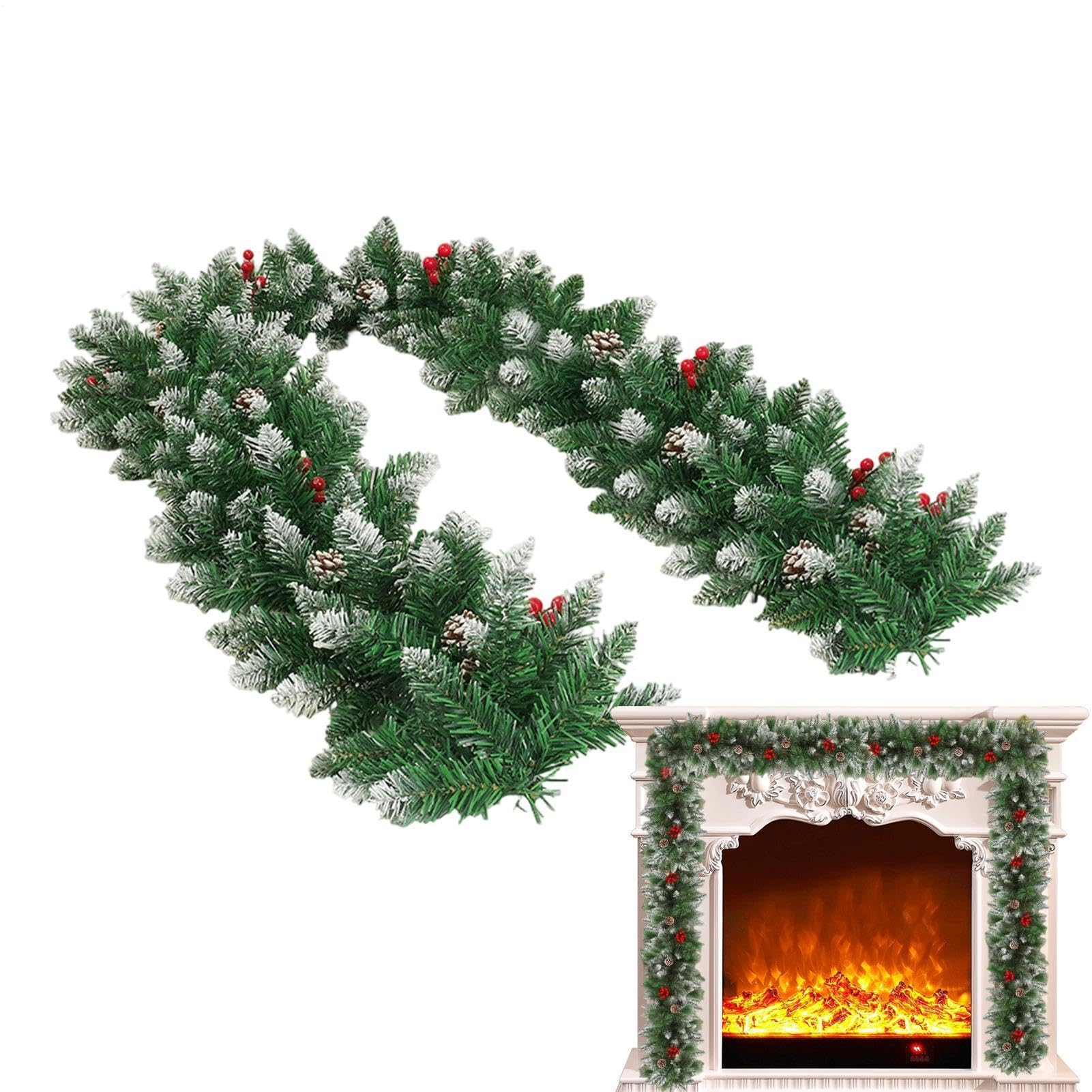 Kamingirlande Weihnachten Saisonal Deko Künstlicher Zedernkranz