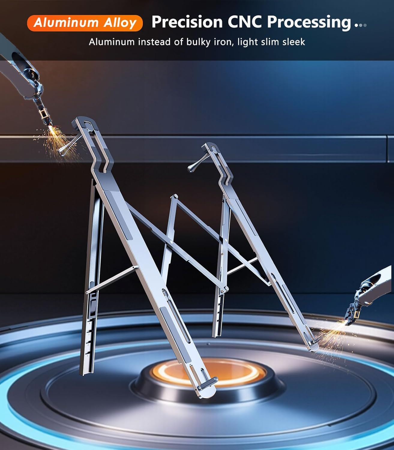 Car Laptop Mount Steering Wheel Tray Holder, Height Adjustable Car Desk for Laptop Computer Tablet, Foldable Portable Lap Laptop Stand for Car Vehicle Workstation Accessories Truck SUV Tesla