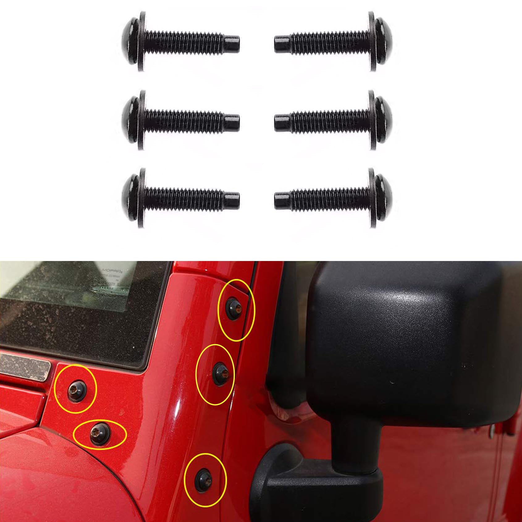 Amazon.com: Timilge 6 Packs M8 Torx Screws Bolts for Jeep Wrangler