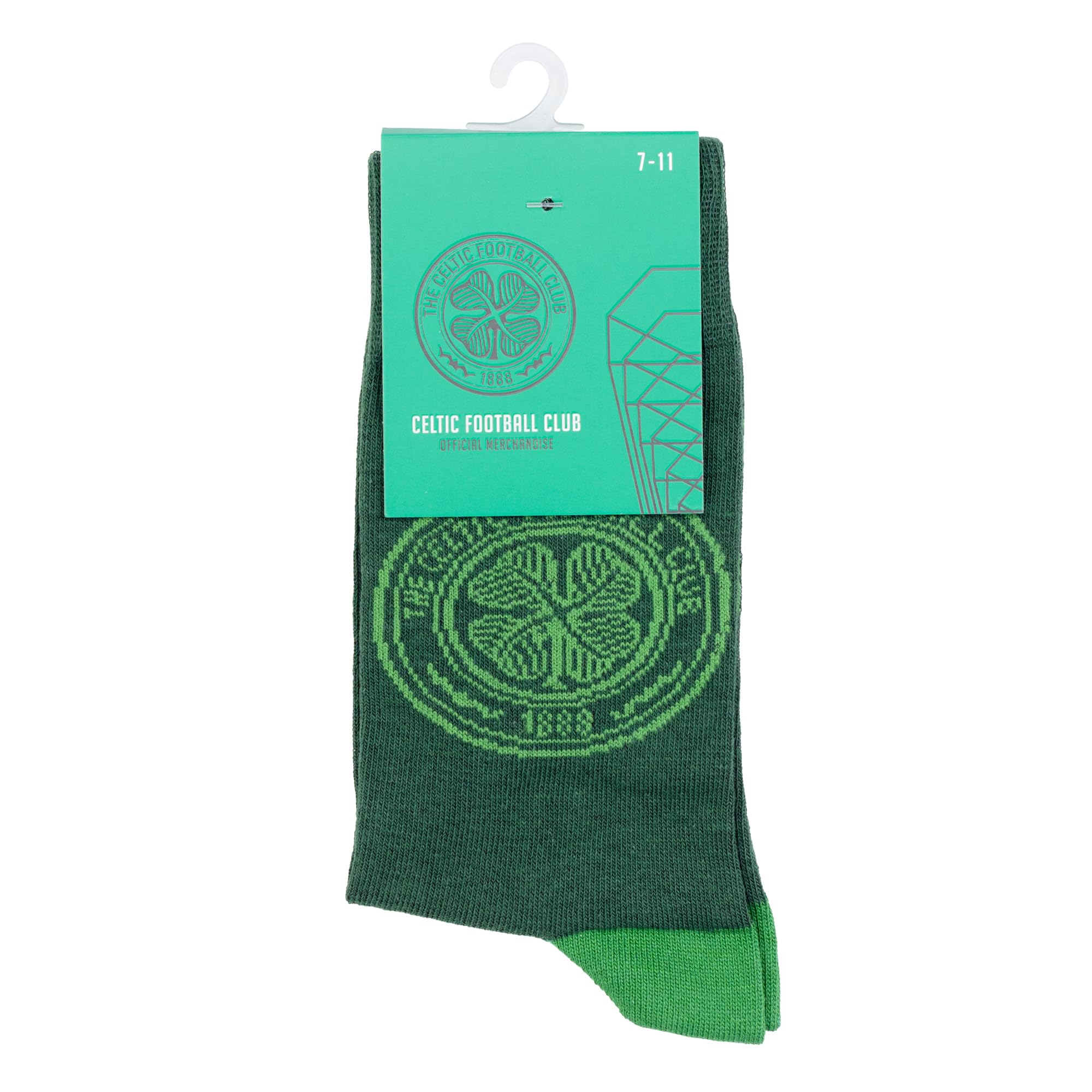 The Gift Scholars Men's Crest - Green Officially Licensed Celtic Casual Socks - Green With Crest - & Boys Training & Casual Wear 7-11