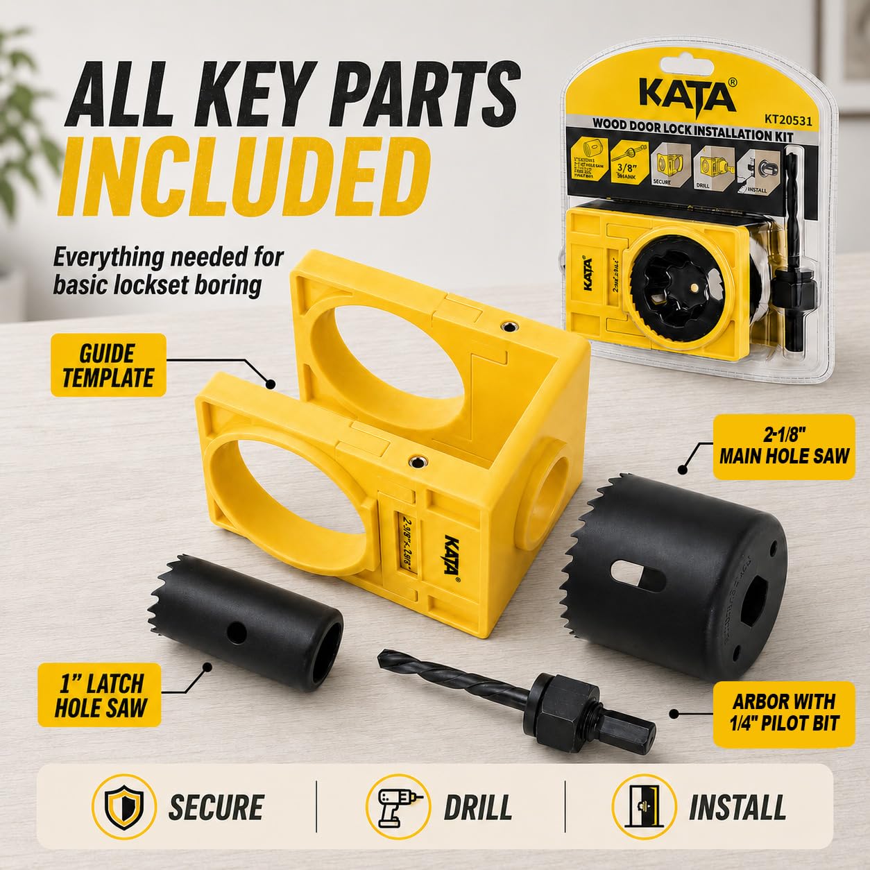 1-3/8" - 1-3/4" Door Lock Installation Kit F666132