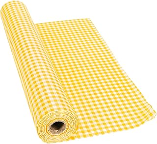 Fun Express 40" x 100 ft. Gingham Plastic Tablecloth Roll | Great For Birthdays, Weddings, Holidays and other large events, Bulk
