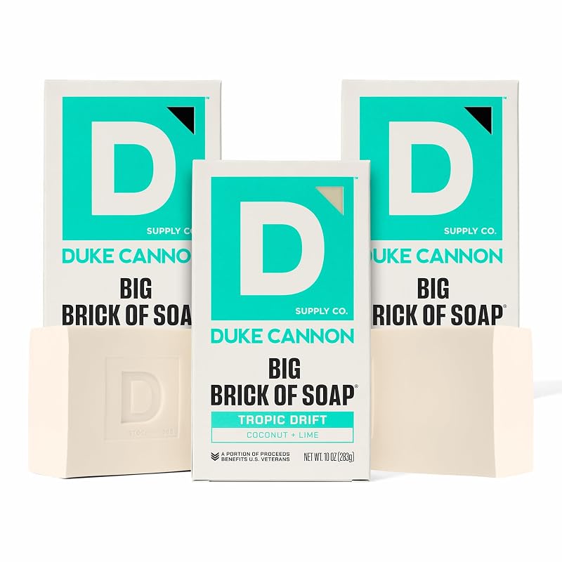 Duke Cannon Supply Co Sabonete em Barra Tropic Drift com Coco e Limão, 3 unidades de 283 g