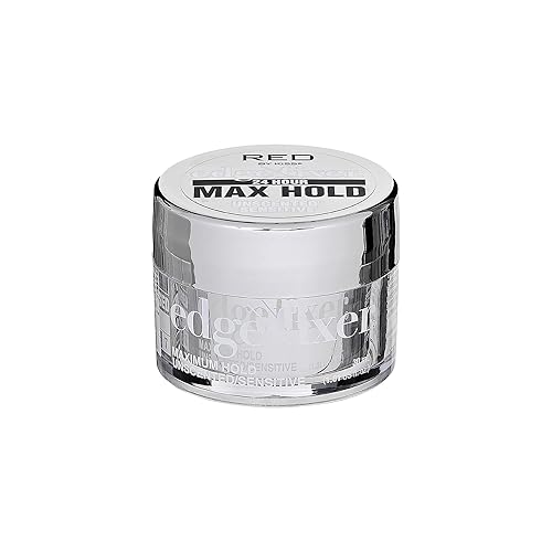 Red by Kiss Edge Fixer 24 Hour Maximum Hold Edge Wax No Flaking Biotina B7 Gel para el cabello con infusión de biotina B7, 1.01 onzas líquidas (sin