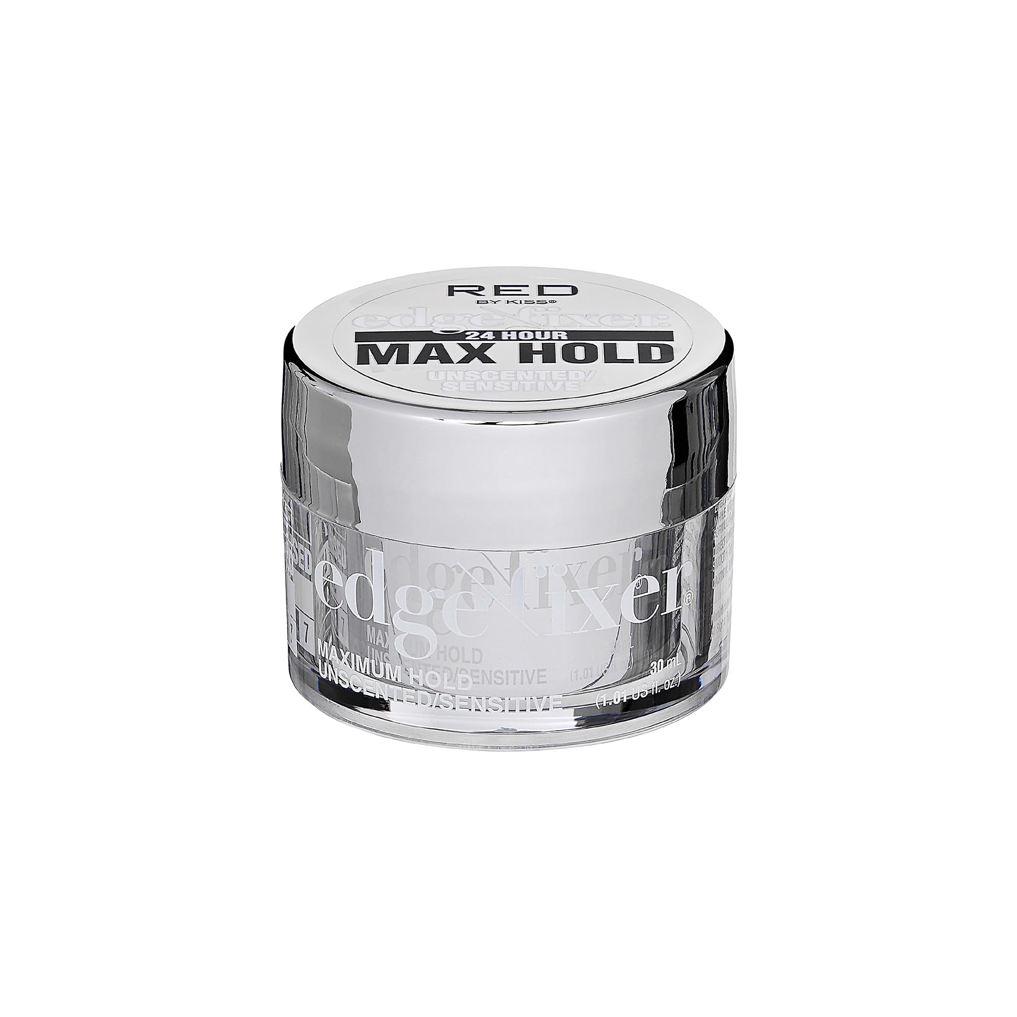 Red by Kiss Edge Fixer 24 Hour Maximum Hold Edge Wax No Flaking Biotin B7 Infused Hair Gel 1.01 fl.oz (Unscented)