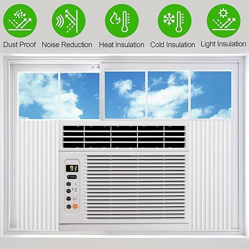 Miniatura 4 de Paneles laterales de aislamiento de espuma para aire acondicionado de ventana, kit de aislamiento de paneles laterales de CA con marcos en forma de