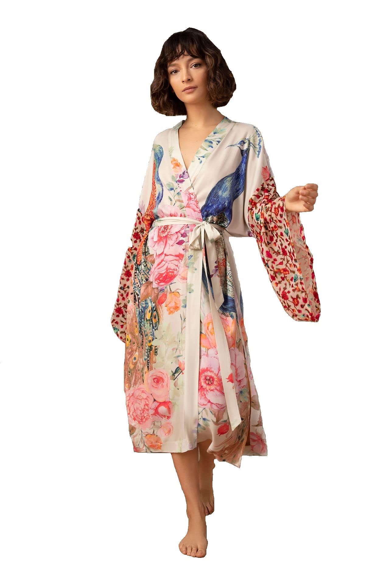 Womens Fashion Geometry Print Cover ups Tunic Kimono Cardigan Shawl