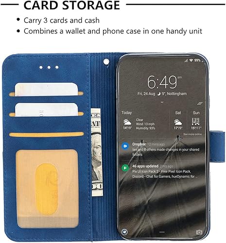 Miniatura 3 de Funda para Kalley Black C Pro Funda compatible con Kalley Black C Pro Funda de teléfono Funda Flip Stand Cover PU Funda de cuero Cartera Azul