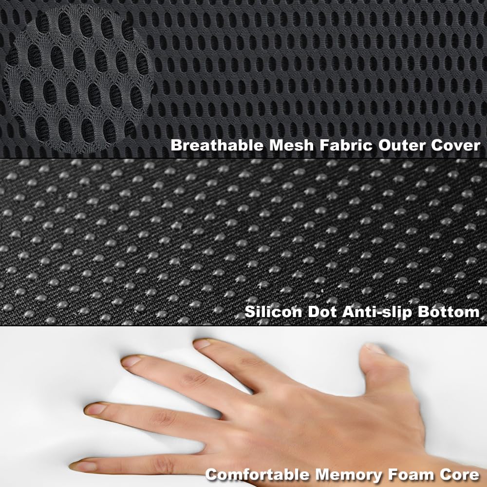 Coussin de Siège Auto Universel en Mousse à Mémoire de Forme, Siege Ergonomique Rehausseur Adulte pour Conducteur, Confort pour Voiture, Bureau et Fauteuil Roulant