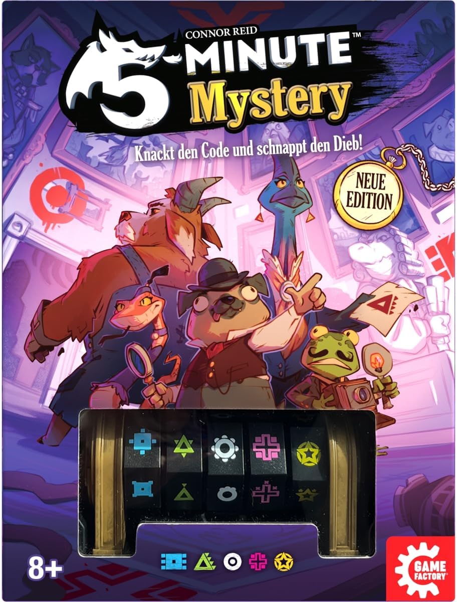 Game Factory 646284 5-Minute Mystery, Cooperative Search time, Board Game from 8 Years, Crack The Code and Grab The Thief