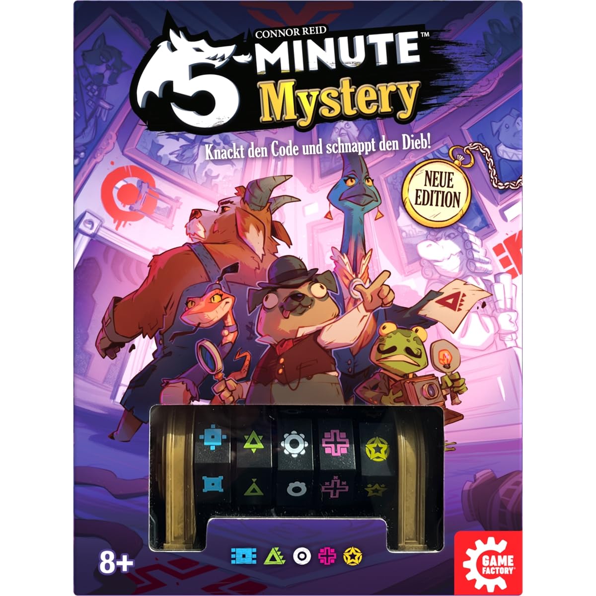 Game Factory 646284 Mistero di 5 minuti, Ricerca cooperativa nel tempo, Gioco da tavolo per bambini da 8 anni in su, Codifica e aziona il ladro, Multicolore, Versione Tedesca