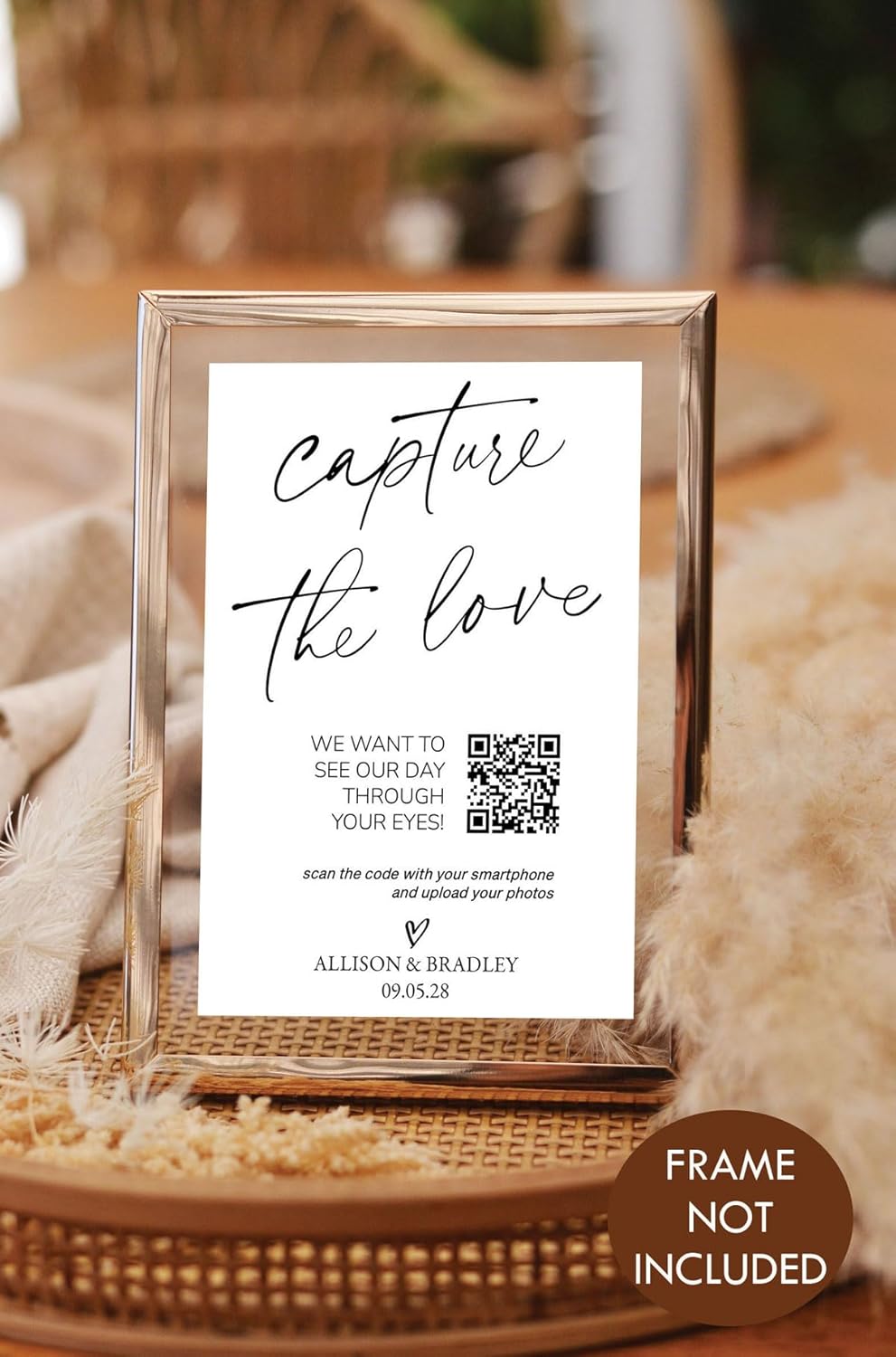 25 Wedding Capture The Love QR Code Signs, Wedding Photo Sign, Social Media Online, Wedding Website, Modern, Minimalist Share The Love, Personalized