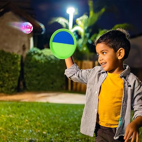 Miniatura 5 de Ayeboovi - Juego de juguetes para niños al aire libre en la playa y piscina, juego de pelotas para lanzar y atrapar mejorado con luz, juegos de