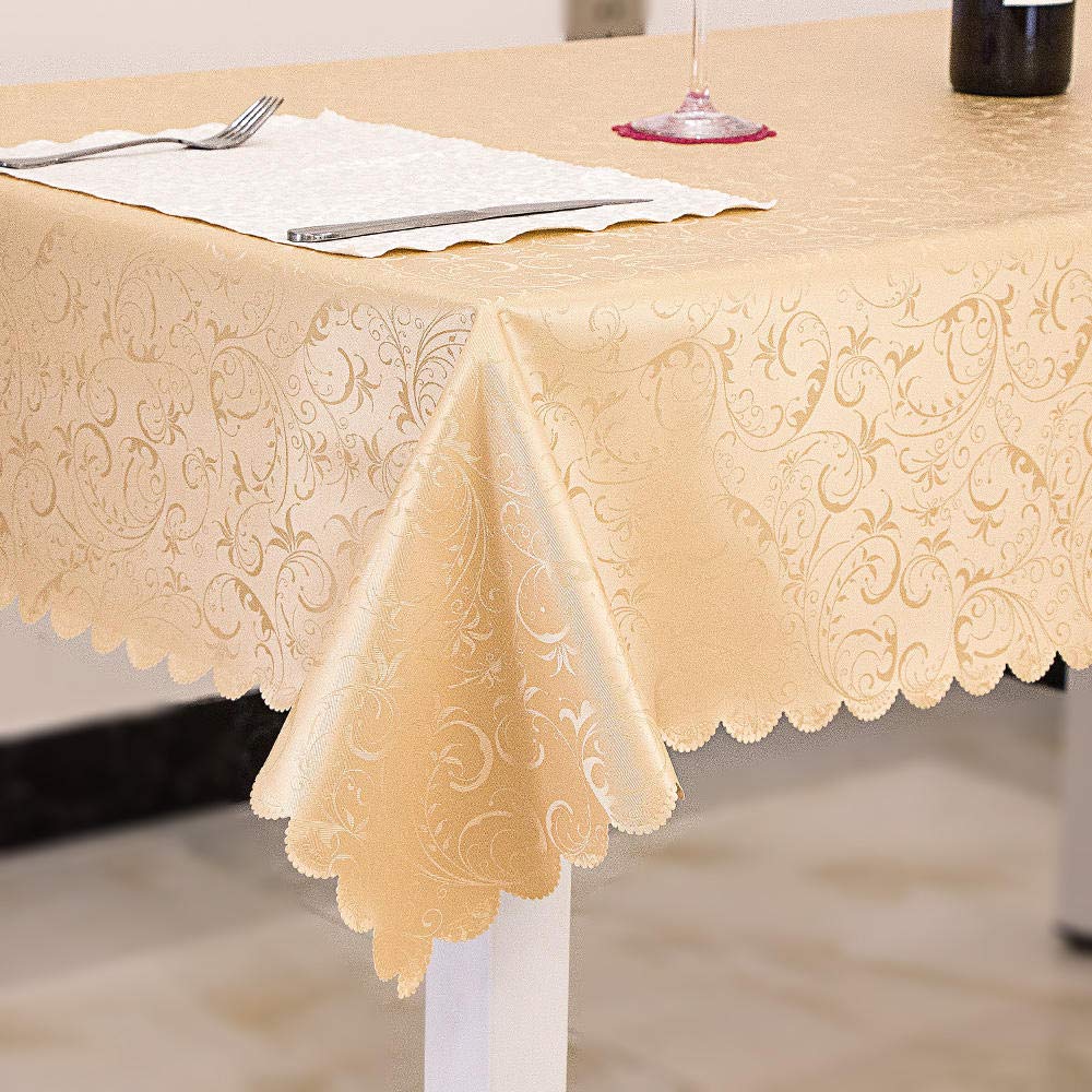 Nappe antitache rectangulaire dorée 90 x 150 cm pour table basse de salon