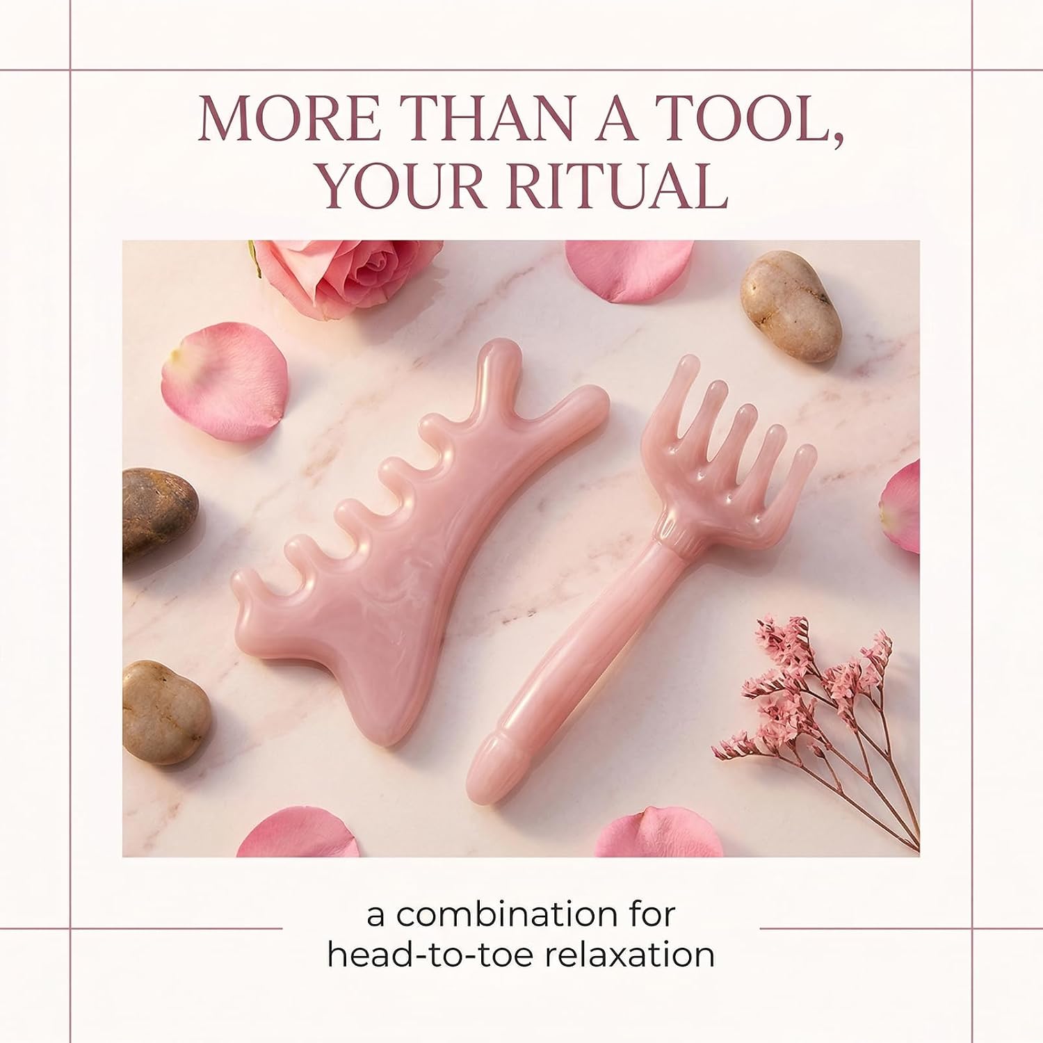 2pcs Scalp Comb,Gua Sha Facial Tools,Jaw Massager,Scalp Gua Sha,Guasha Tool for Face,Scalp Massage,Body Relaxing, Neck Shoulder Relief，Promote Lymphatic Circulation Gifts for Women Men