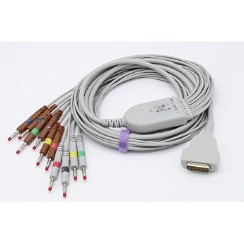 Compatible ECG/ECG Cable for GE Marquette 2029890-001 10 Leads IEC Banana 4.0 mm European Standard Connector
