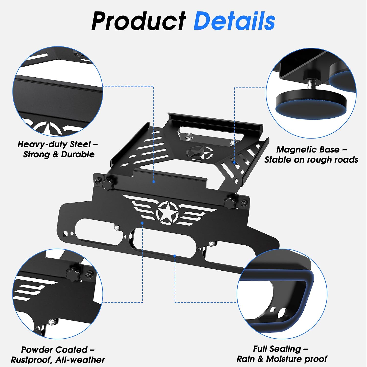 YUDE Starlink Mini Truck Mount for Ford F150 2015+, Drill-Free Cab Mount for F250/F350/F450/F550 2017+, Starlink Mini Accessories for Aluminum & Steel Body