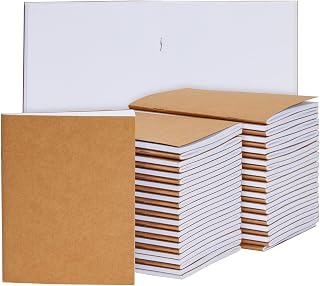 Paper Junkie 48-Pack Mini Blank Kraft Notebooks Bulk - 4.25x5.5in Brown Paper Journals for Kids Sketching & Journaling