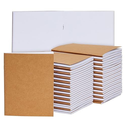 Paper Junkie 48-Pack Small Blank Notebooks Bulk - 4.25 x 5.5 in Brown Kraft Paper - Mini Journals Bulk Notebooks for Kids Sketching & Journaling