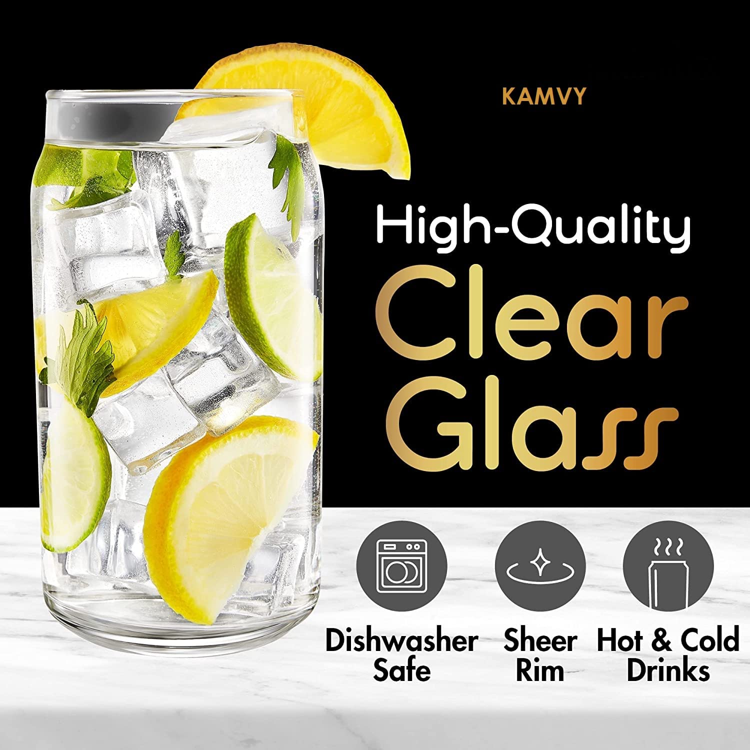 Kamvy Drinking Glasses with Glass Straw Set of 1, 500ml Beer Glasses Can Shaped Glass Cups, Tumbler for Cold Coffee, Smoothies, Juice, Soda, Any Drink and Any Occasion (Soda Can - 1) 3