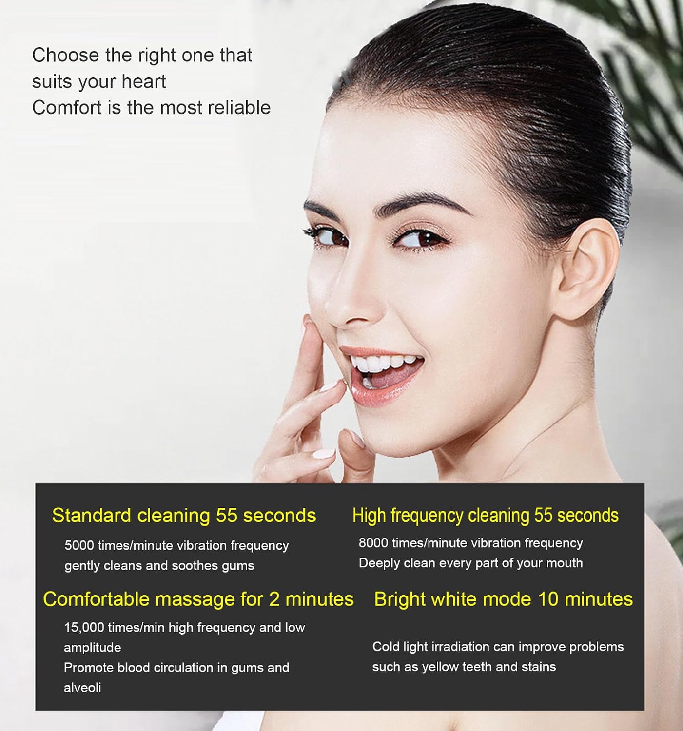 VIDECOR Automatic U-Shaped Electric Toothbrush 360° Brushing, Ipx7 Waterproof Ultrasonic Tooth Whitening Instrument Oral Cleaner,D
