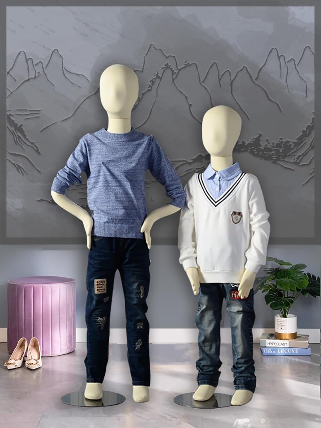 Posable Kid Mannequin Full Body, Beige Toddler Mannequin Torso/ Realistic Children Manikin for Shop Window Display Clothes & Designer Sewing, Boy Girl Dummy Dress Form 1 - 14 Years Old(6 Years Old - H