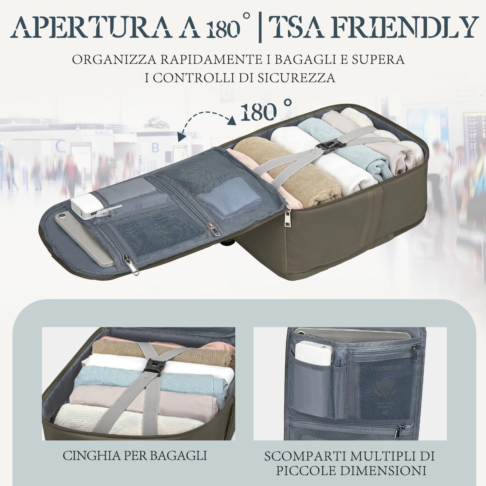 Hayayu Zaino Per Ryanair 40x20x25 Zaino Da Viaggio Aereo Bagaglio a Mano 40x20x25 Per Ryanair Donna Uomo Borse Da Cabina 20L Zaini per Laptop 14 Pollici Con Tasca Antifurto Fibbia Toracica