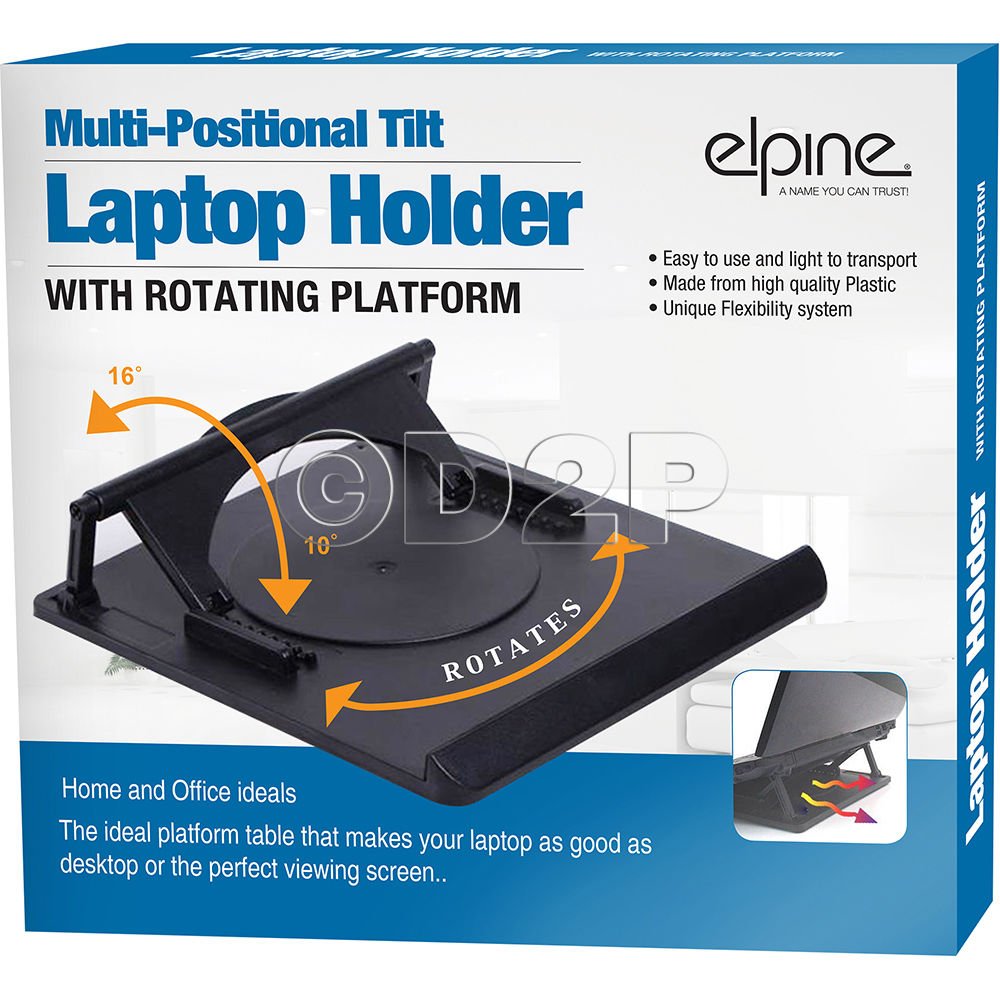 BARGAINS-GALORE NEW LAPTOP HOLDER NOTEBOOK TRAY COOLING SWIVEL 360° RISER PLATFORM ADJUSTABLE STAND | TILT STAND ROTATING SWIVEL BASE PORTABLE TABLE COMPUTER | MACBOOKS NOTEBOOK CHROMEBOOK
