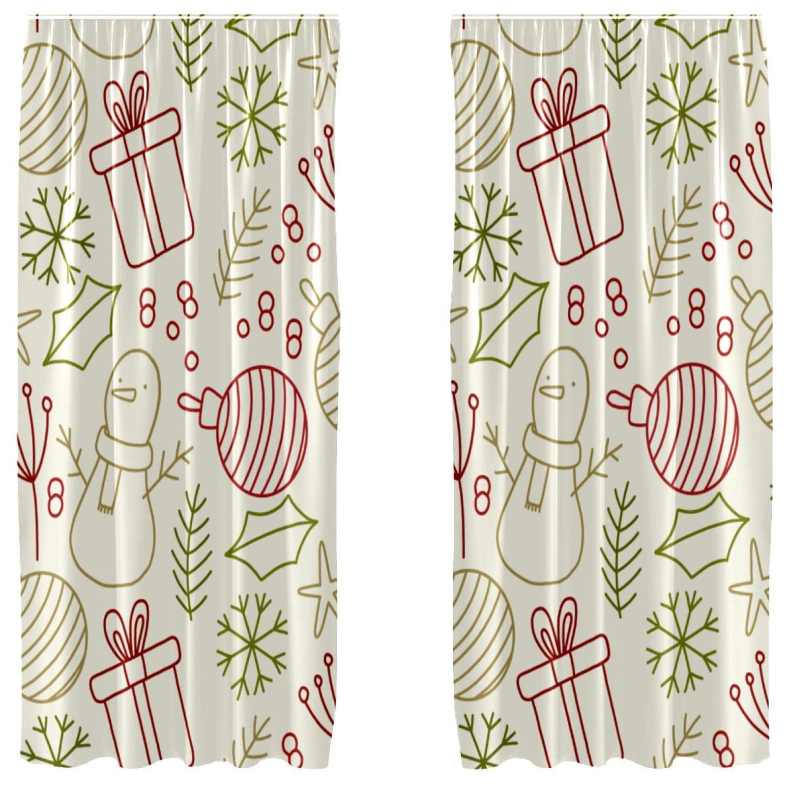 Cortinas de Navidad opacas de muñeco de nieve con aislamiento térmico y diseño artístico