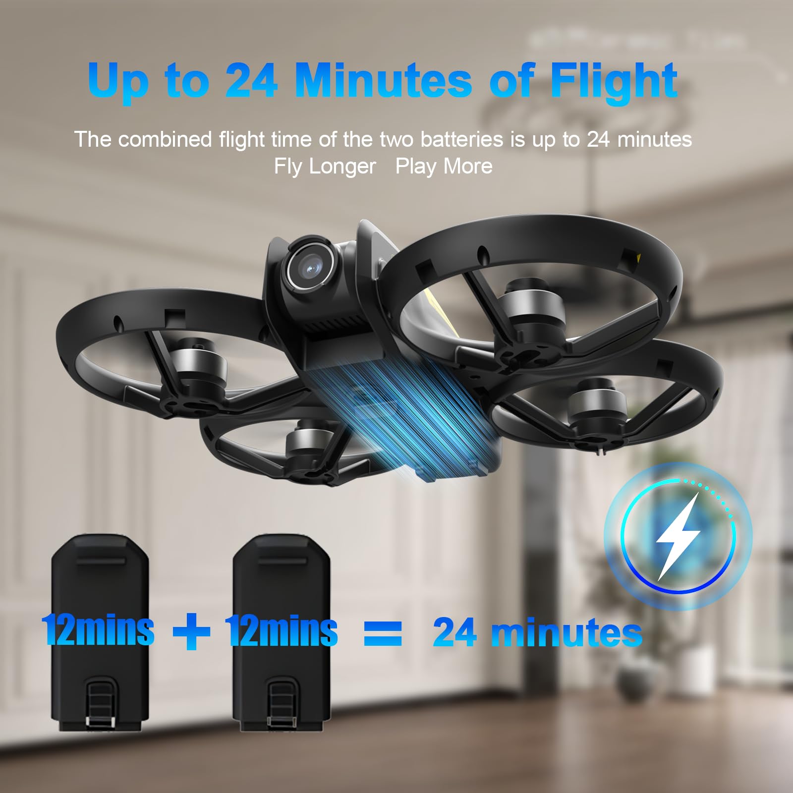 Drone per bambini con telecamera e telecomando con schermo da 4.5" – Drone RC per principianti con motore brushless, volo stazionario con flusso ottico, decollo con un tasto, video FPV, 2