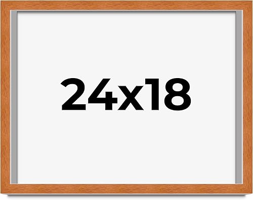 Miniatura 303 de Marco marrón de 18 x 24 pulgadas, marco de madera maciza de nuez de miel, ancho de moldeo de 0.875 pulgadas, profundidad de rabo de 0.875 pulgadas