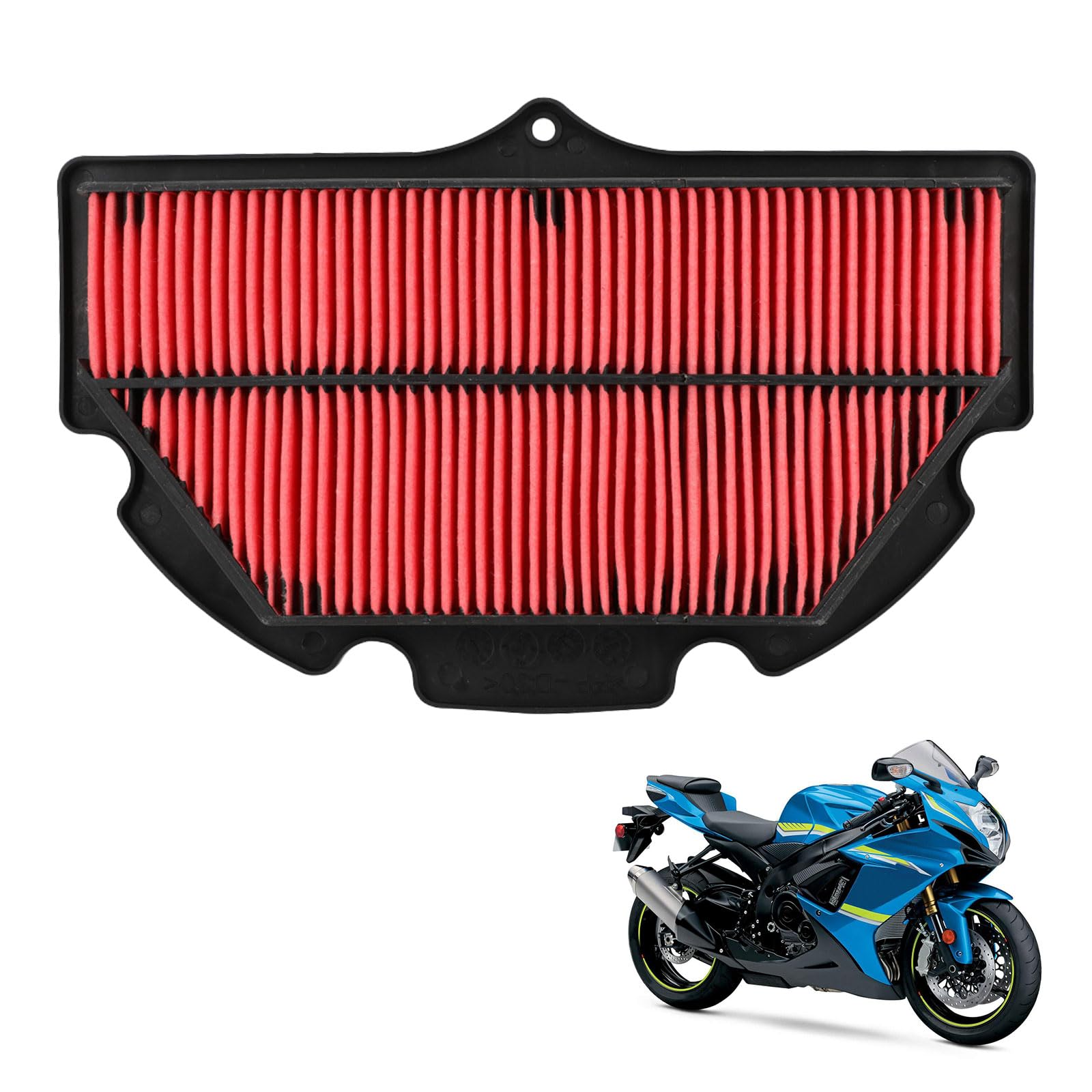 Filtro Aire Moto Deportivo 13780-01H00-000 para GSXR600-750cc K6 K7 K8 K9 | Filtro de admisión para motocicleta deportiva, código 77126103, para GSXR600-750cc K6 K7 K8 K9