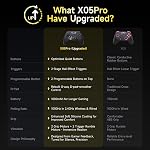 EasySMX X05 Pro Wireless PC Controller, Upgraded 2-Stage Triggers, Soft Click Buttons, Hall Joysticks, 1000Hz Polling, 8-Way D-Pad, 1000mAh Battery, Multi-Platforms Controller for PC/Switch/Android/iOS, Black
