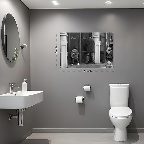 Miniatura 3 de Divertida Decoración de Pared para Baño Arte de Pared en Blanco y Negro - Pósteres de Películas Clásicas Impresión en Lienzo, Arte de Pared Lienzo