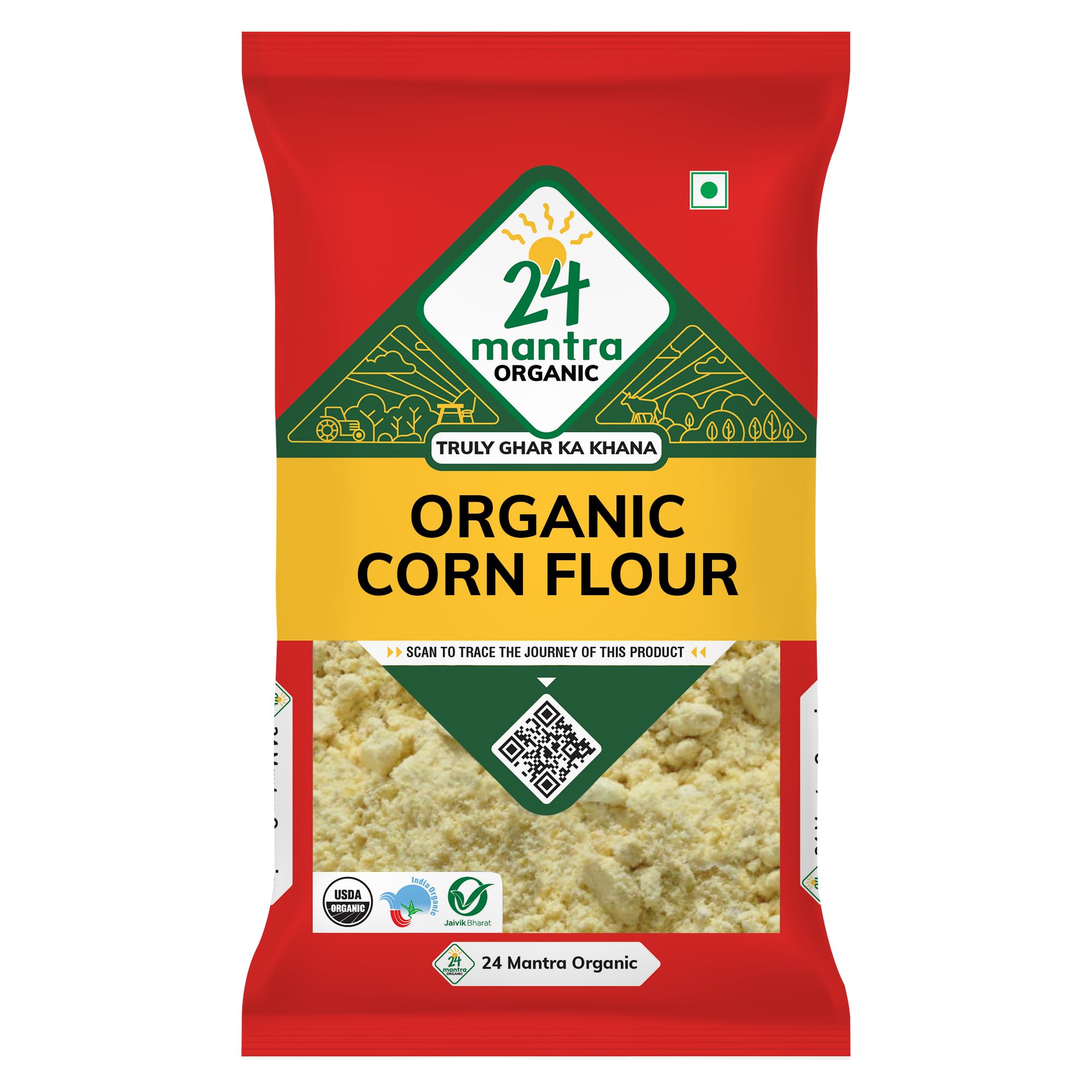24 Mantra Organic Corn Flour, 500g