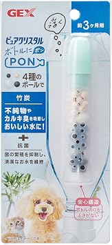 GEX Pure Crystal Bottle PON Bamboo Charcoal - Absorbs chlorine odor - Antibacterial + bamboo charcoal ceramic ball blend - For pets - 1 piece approximately 3 months supply