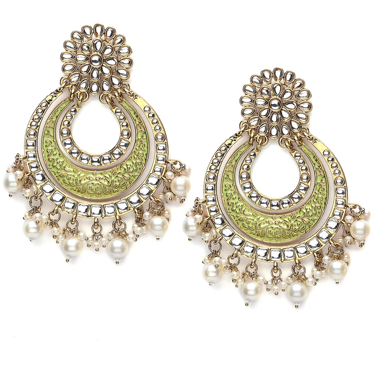 See full amazon price history chart for Karatcart Gold Plated Light Green Meena Kundan Chandbali Earrings for Women Karatcart Gold Plated Light Green Meena Kundan Chandbali Earrings for Women (B0CFXMS45N) Amazon Price History, Amazon Price Tracker