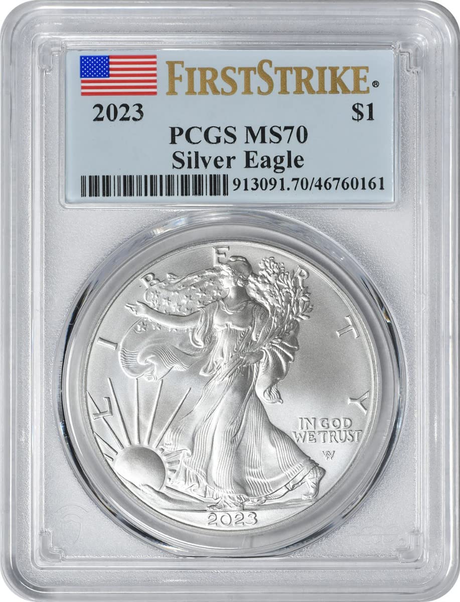 2023 P $1 American Silver Eagle Dollar, First Strike PCGS MS70