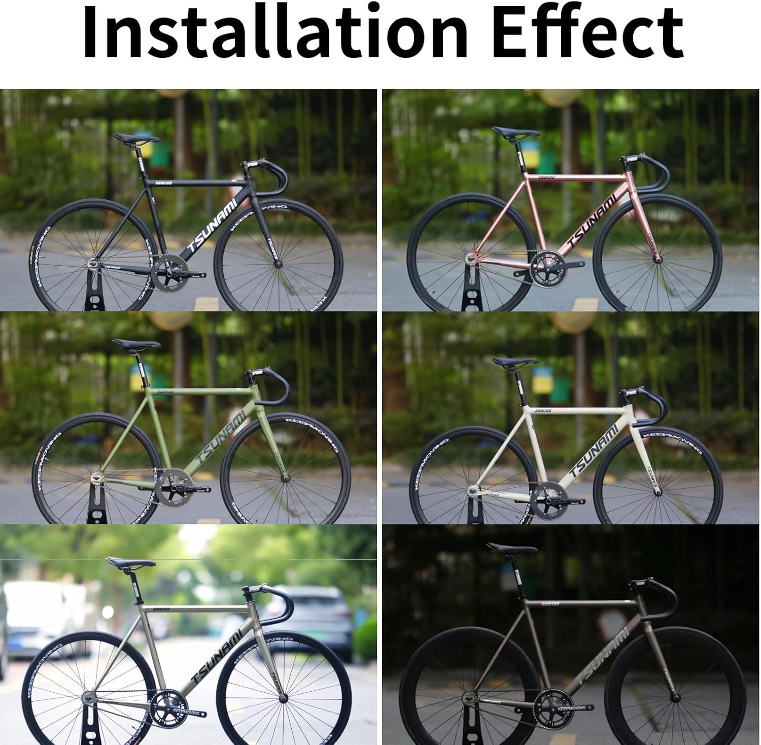 49CM 52CM 55CM 58CM Fixed Gear Bike Frameset 700C Aluminum Alloy Frameset with Fork C Brake Quick Release Racing Track Bike Frame