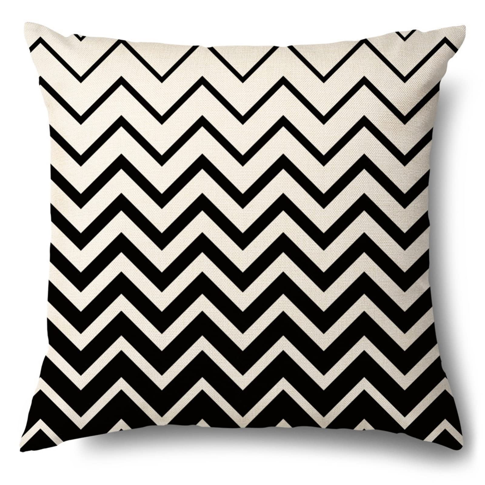 Amazon.co.jp: クッションカバー 北欧 4枚セット 黒の幾何学 16x16 in