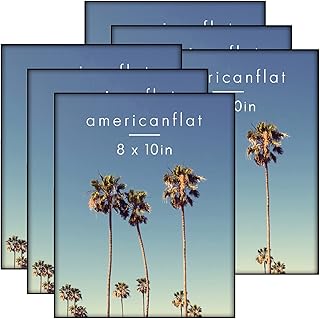 Americanflat Front Loading 8x10 Picture Frame in Black - Set of 6 - Thin Black Picture Frames with Shatter Resistant Glass and Pop-In Easel Stand For Horizontal and Vertical Display