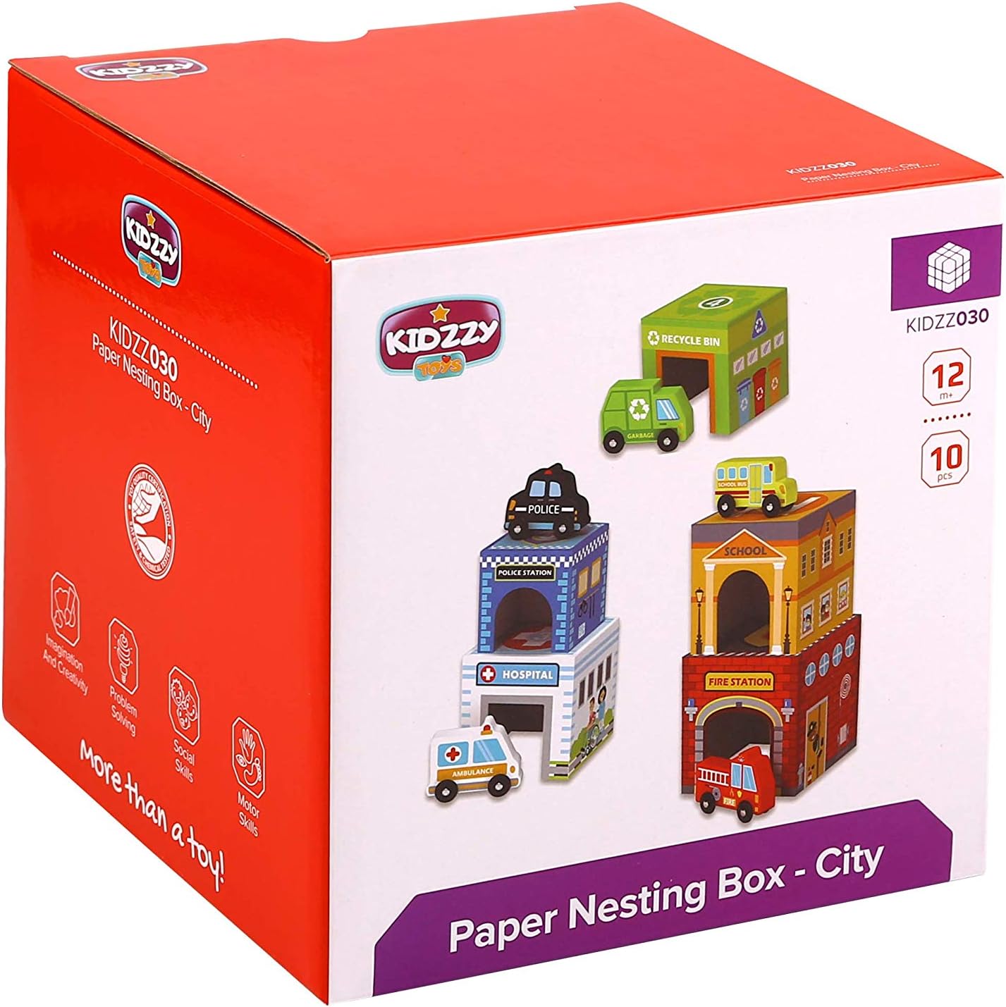 Play Vehicles 5 Cars and Stack-able Garages for Toy Cars, Toys for 2 Year Old Boys and up , Toddler car Toys