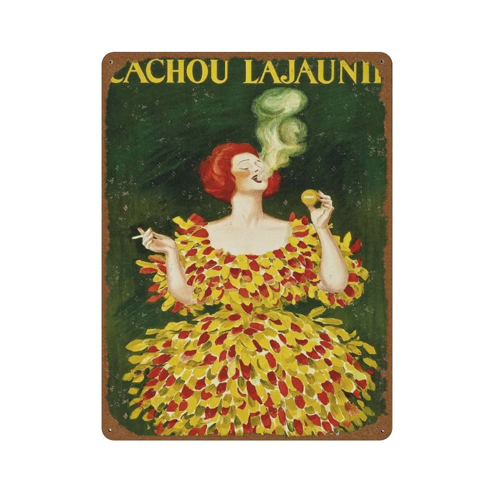 peiyeety Cachou Lajaunie' 1920 Vintage Art Deco Poster Novelty 12x16 Tin Sign Metal Poster Wall Funny Man Cave Cool Wall Door Plaque New Warning Sign Aluminum Metal Tin Sign Vintage Style Wall Decor