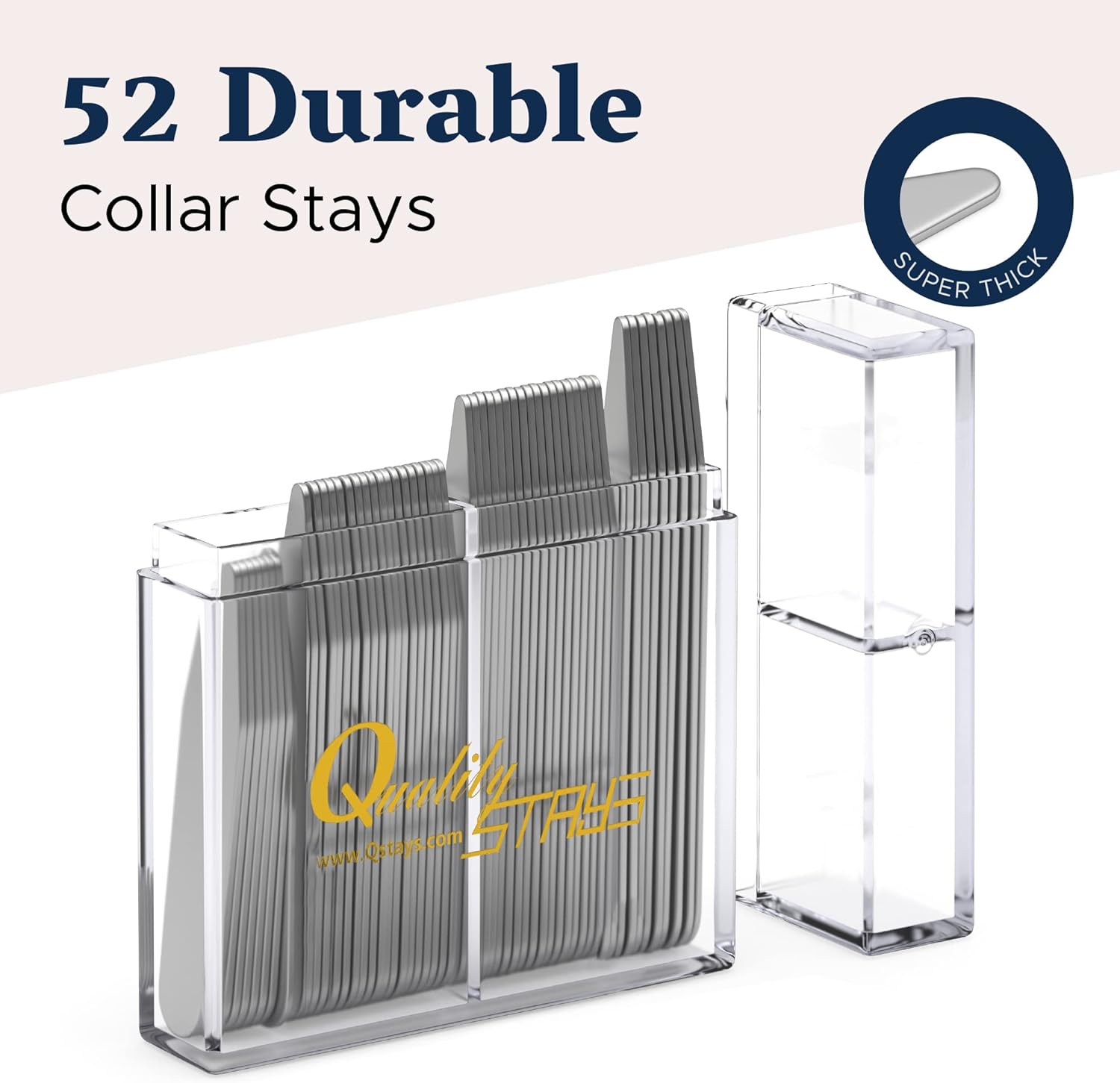 Quality Stays Metal Collar Stays for Men 52 Collar Stays