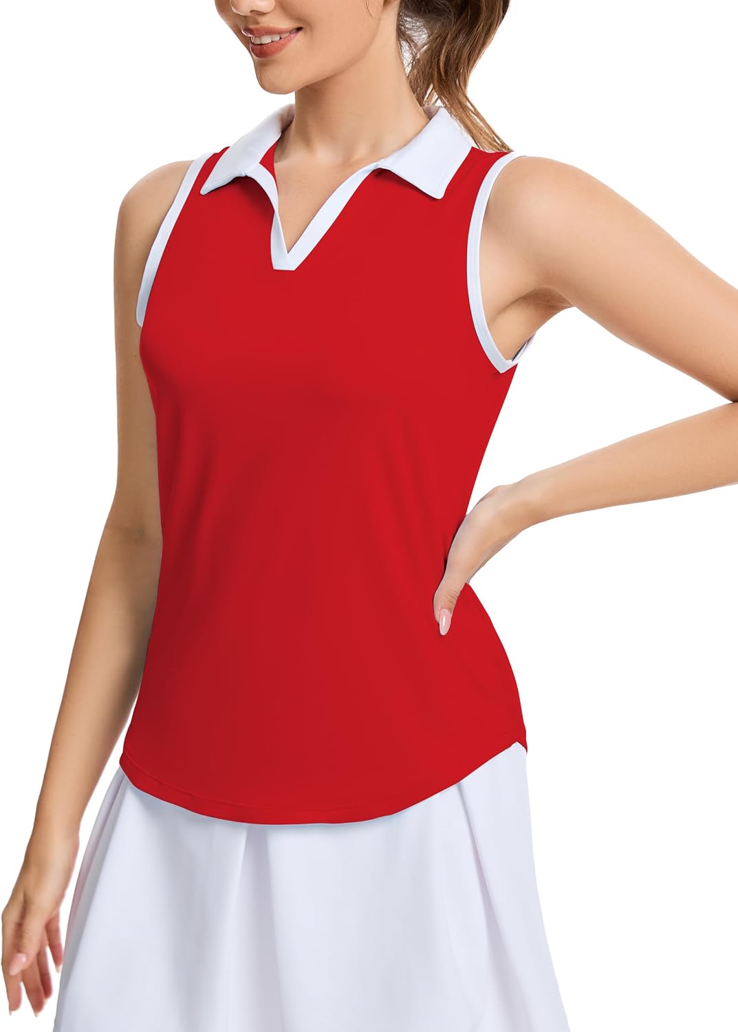 M MOTEEPI Womens Golf Shirts Sleeveless Polo Golf Shirts for Woman Quick Dry Ladies Tennis Tops Athletic Polo