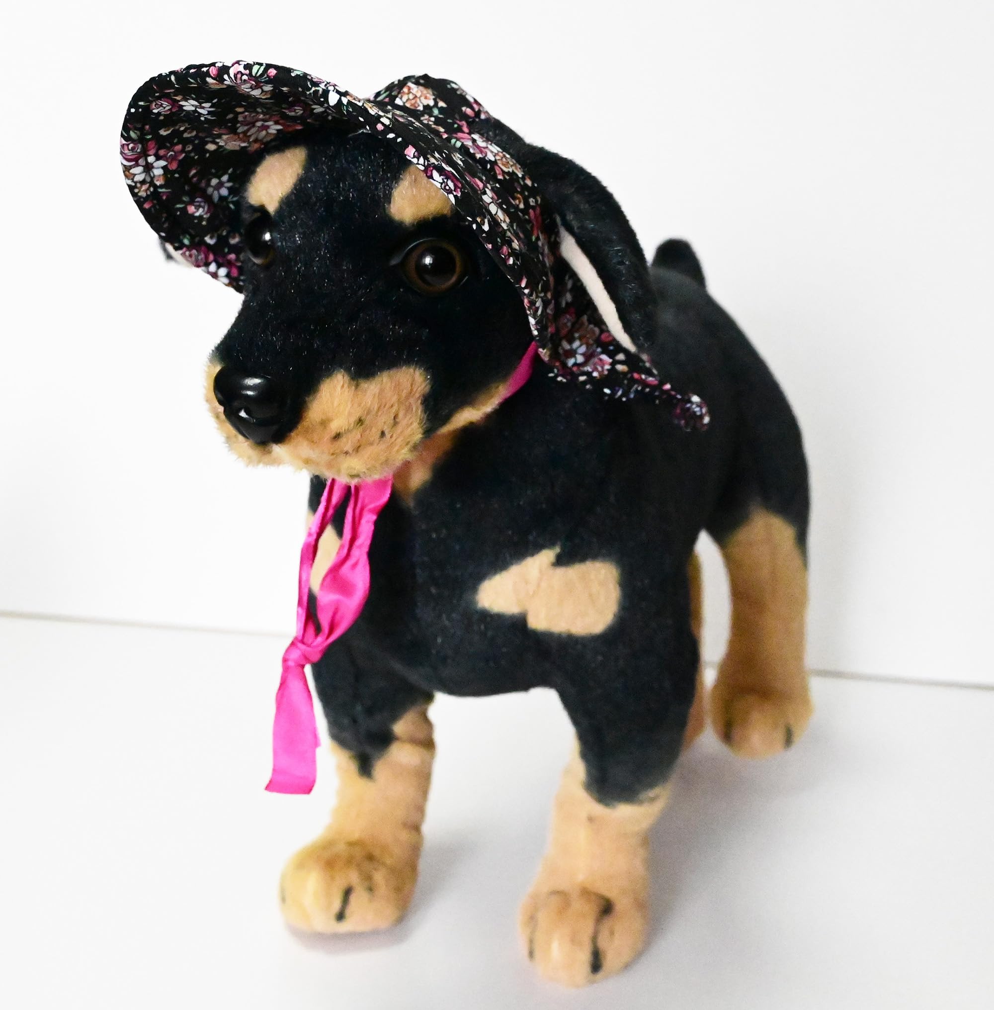 BT Bear Dog Hat,Flower Rural Lace up Pet Sunshade Hat Dog Hats for Medium Large Dogs,Black L - Image 4