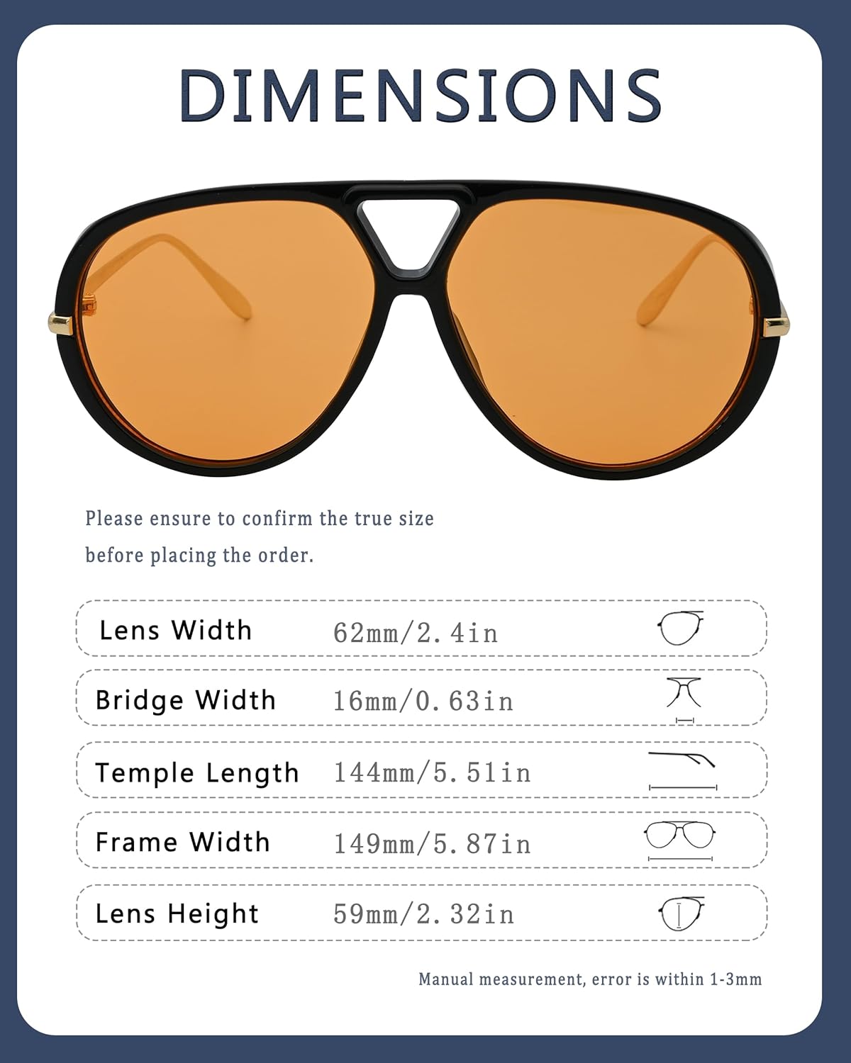 Trendy Oversized Aviator Sunglasses for Women Men Retro Big Large Shield Sun Glasses Vintage Shades - Image 6